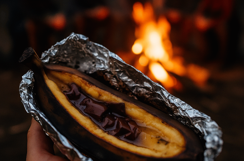 Banane grillée au chocolat