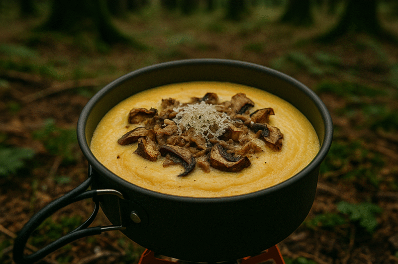 Polenta crémeuse aux champignons séchés